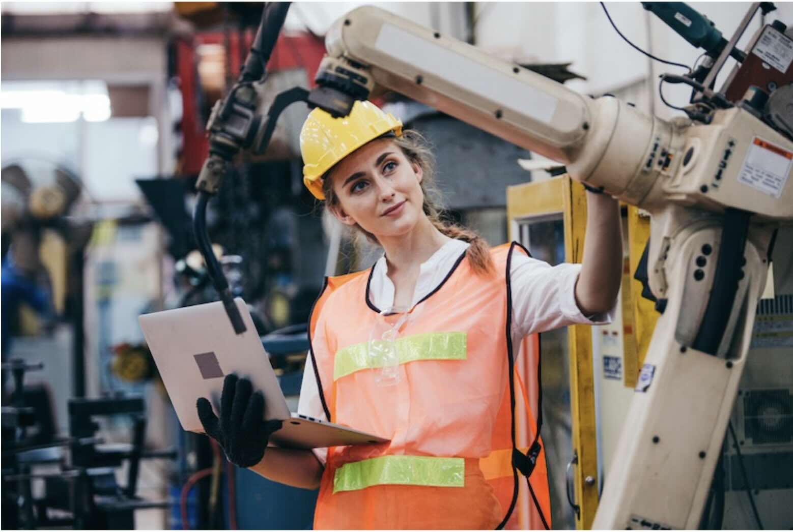 Female engineer in warehouse