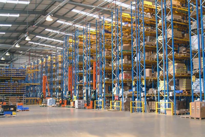 busy warehouse racking