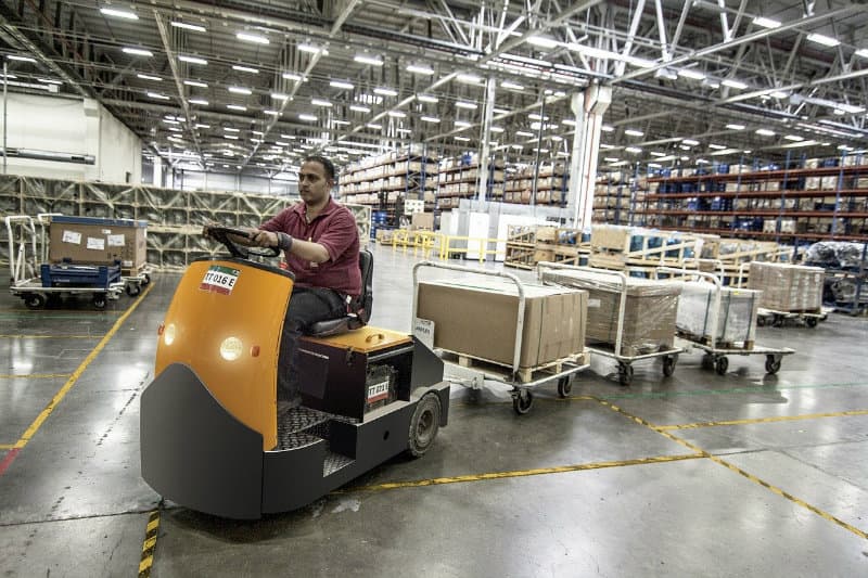 forklift in a warehouse