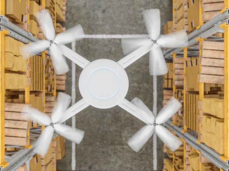 logistics of warehouse - use of drones